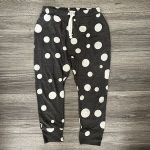 Stem Girls Charcoal Gray Athleisure Jogger Low Drop Pants size 7 Polka Dot